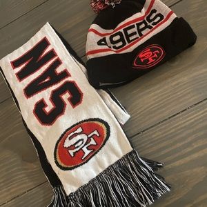 49ers scarf and beanie